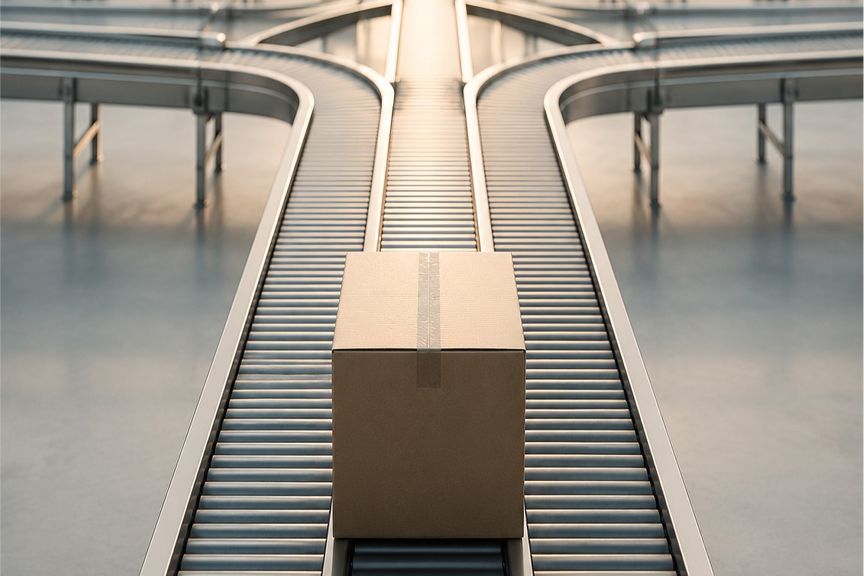 box on conveyer belt
