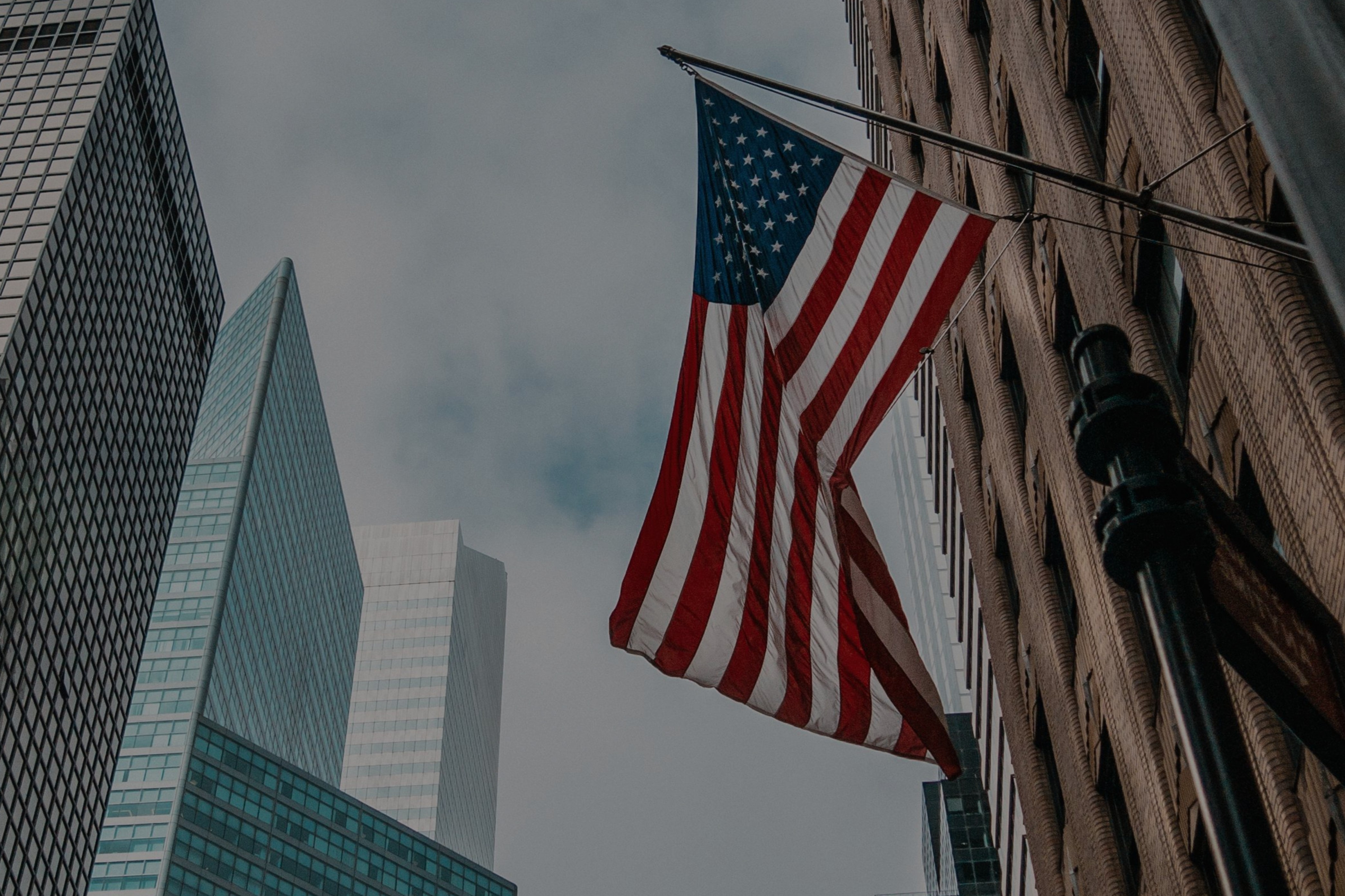 us flag on building image