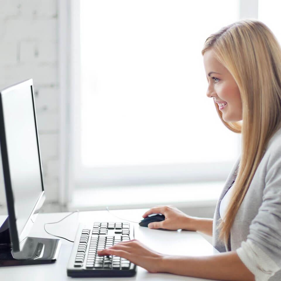 Woman on computer