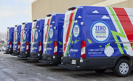 Purolator zero emission trucks