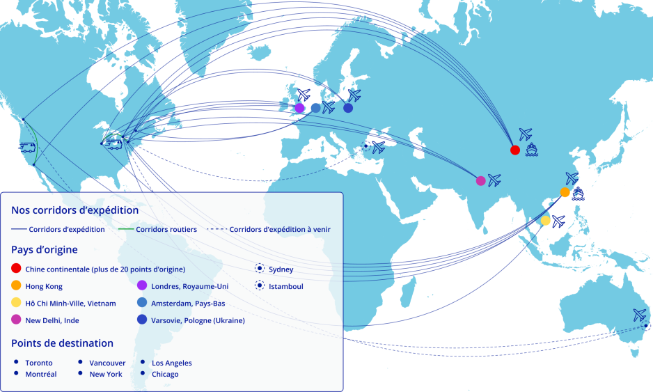 global network map french