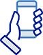Hand holding blank phone