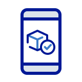 Icon showing a phone tracking a package